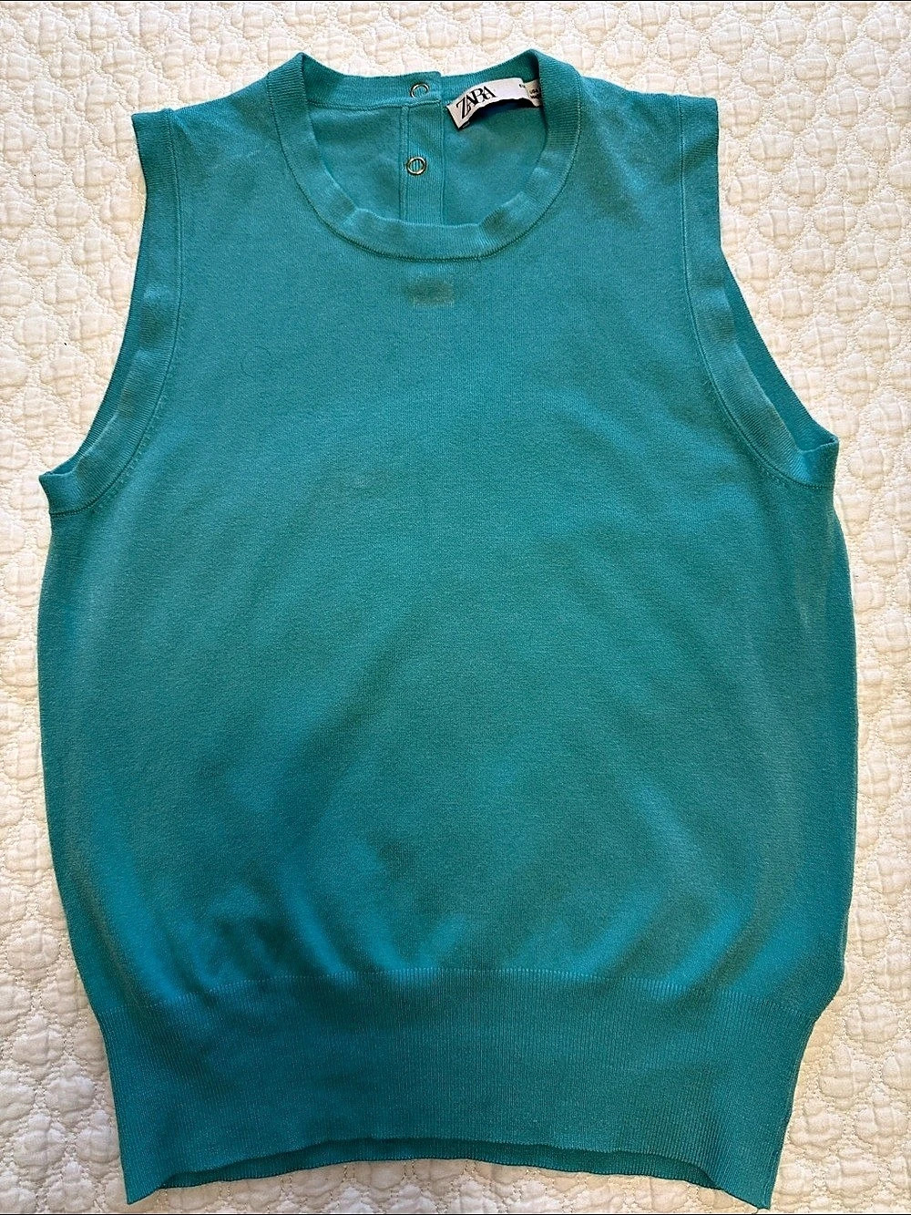 Zara Sleeveless Knit Top in Blue Size Small in good condition